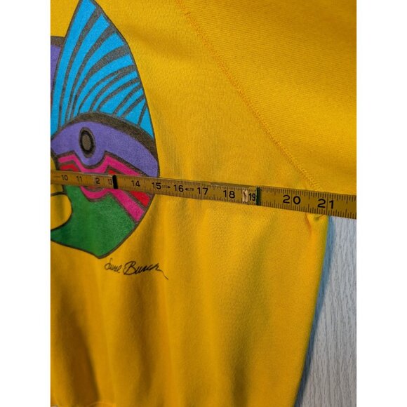 VTG Laurel Burch Crewneck Sweatshirt Adult Large Bird Parrot Art 90s USA Flaw - Picture 6 of 7